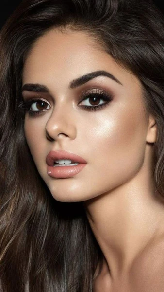 girl in classic makeup look for best beauty and fashion